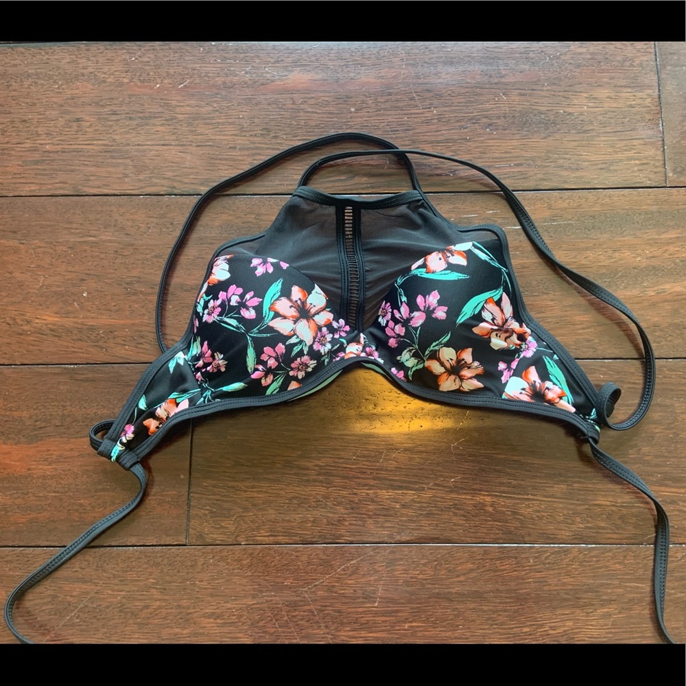 black floral bathing suit top (target)